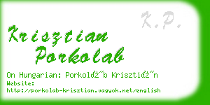 krisztian porkolab business card